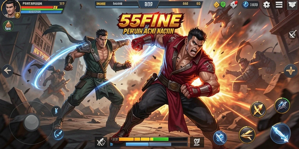 Tangkapan layar penuh aksi dari gameplay 55FIVE.