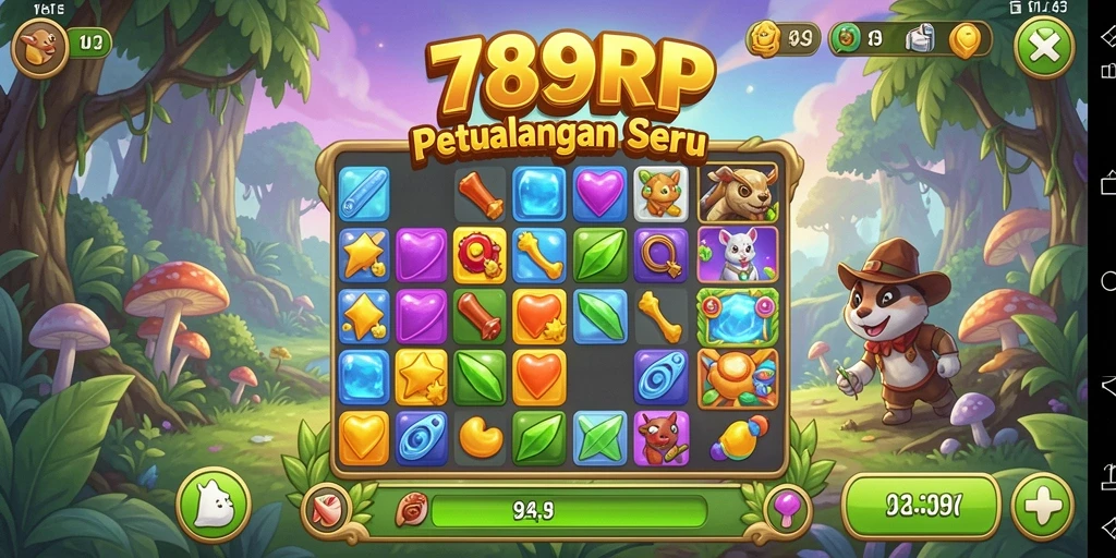 Tampilan gameplay seru dalam game Match-3 789RP.