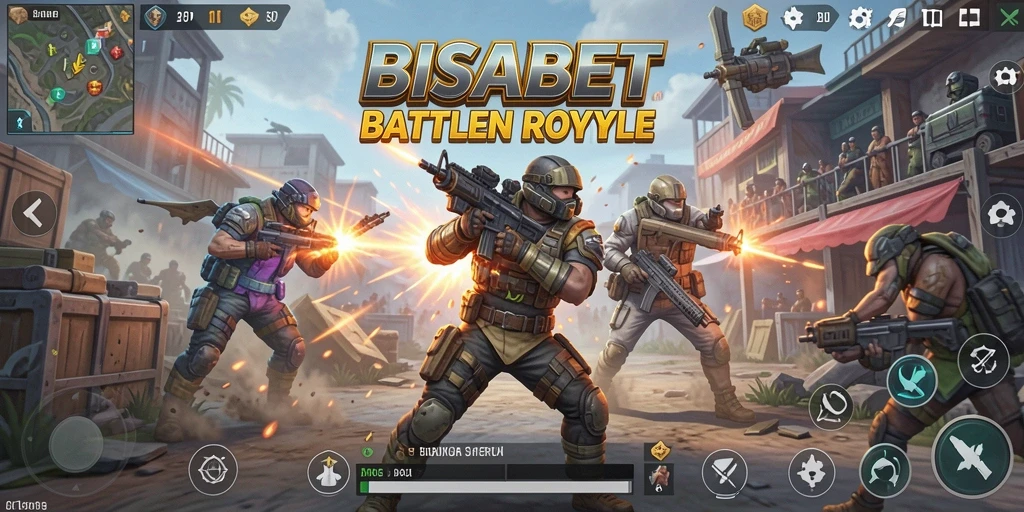 Tangkapan layar gameplay BISABET menampilkan aksi mendebarkan dalam mode Battle Royale.