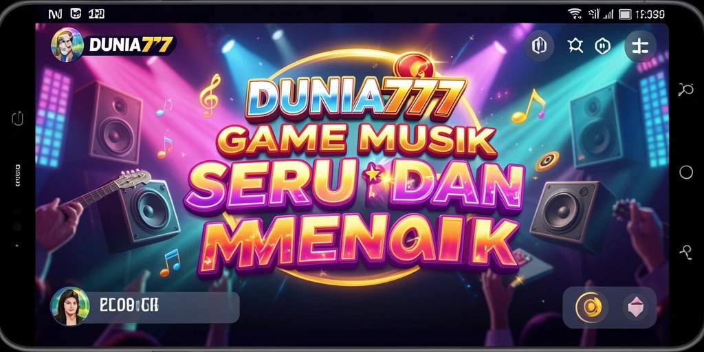 Screenshot gameplay DUNIA777 menampilkan pemain bersaing dalam tantangan musik.