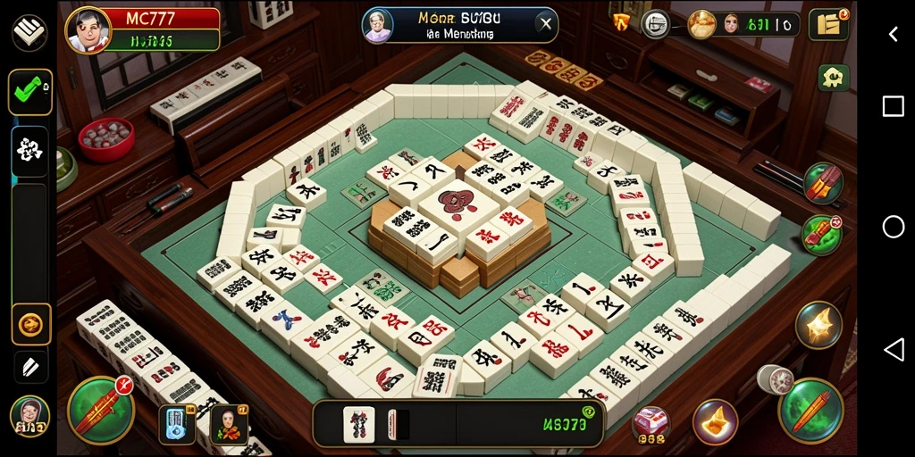Tampilan gameplay seru dalam aplikasi MC777 Mahjong.