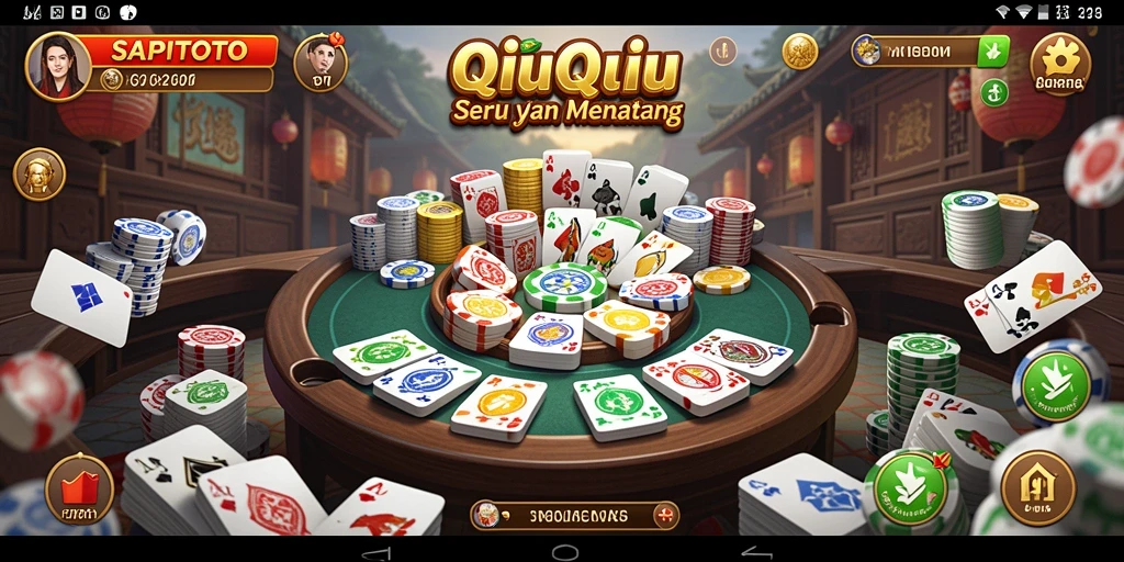 Screenshot gameplay SAPITOTO yang menampilkan keseruan permainan QiuQiu.