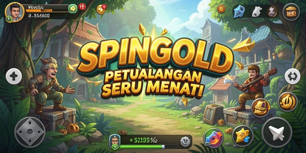 Tampilan gameplay SPINGOLD yang mendebarkan dan penuh petualangan.