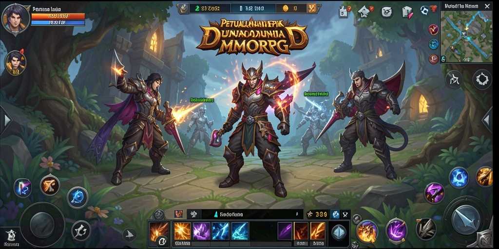 Screenshot gameplay <strong>VV62</strong> memperlihatkan aksi pertempuran yang mendebarkan dalam dunia MMORPG.